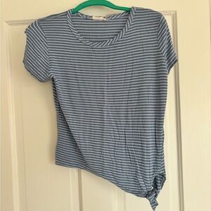 Olivia Rae Blue Striped Short Sleeve Top